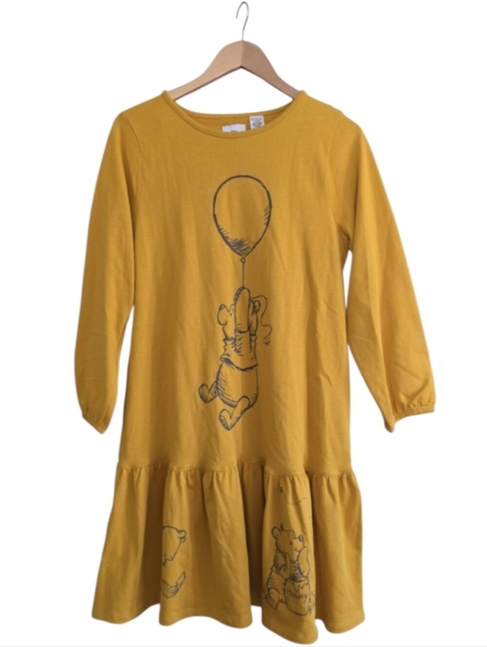 Disney Mustard Yellow Winnie the Pooh Balloon Dress